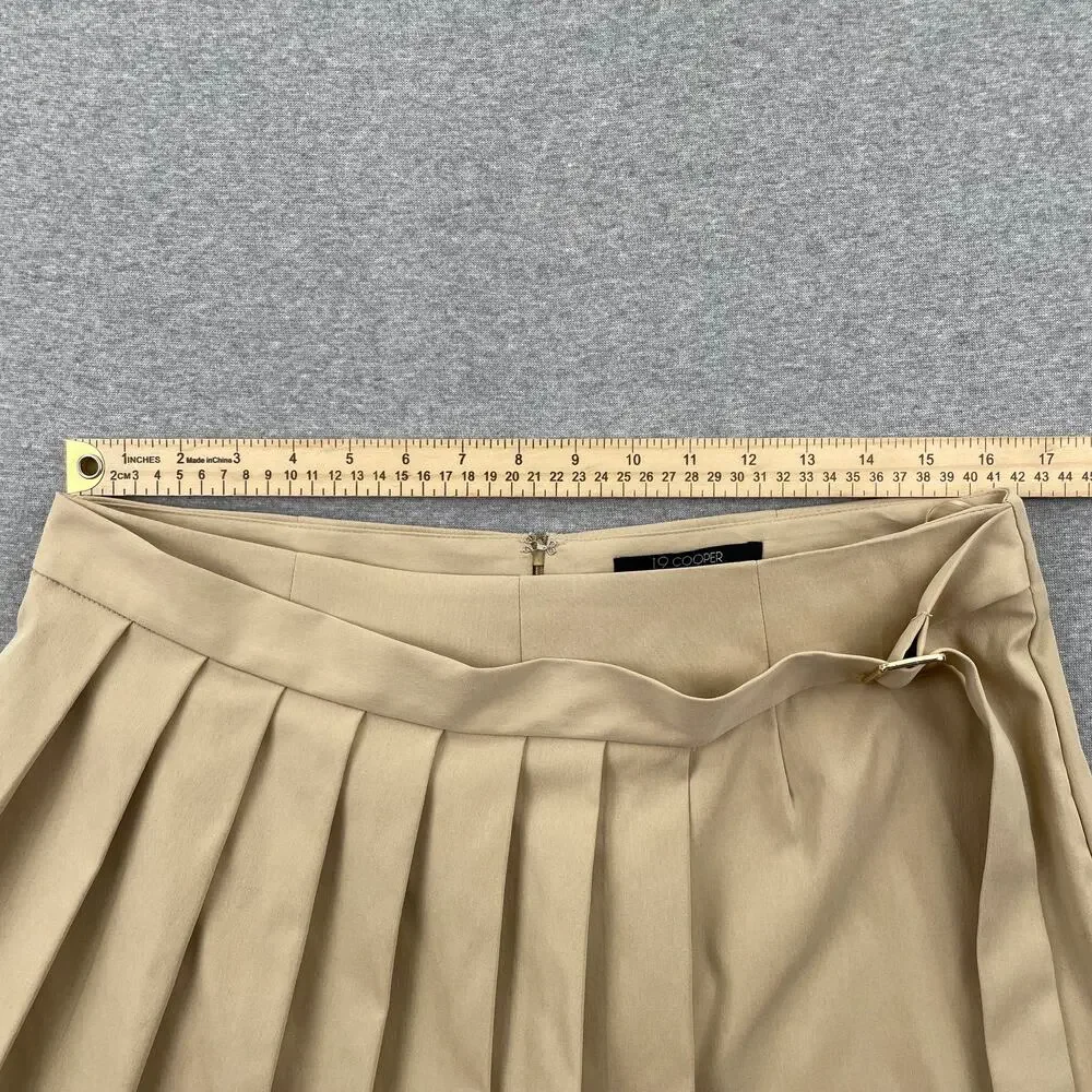 19 Cooper Pleated Skirt Skort XL Khaki Tan Woven Mini Belted Preppy Schoolgirl